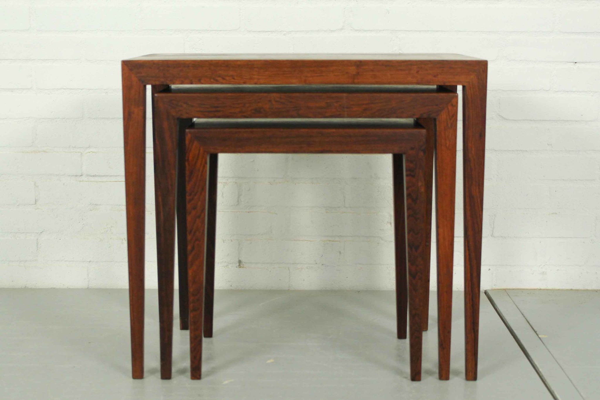 Tables gigognes en palissandre par bovenkamp Severin Hansen modèle 163 , 1960