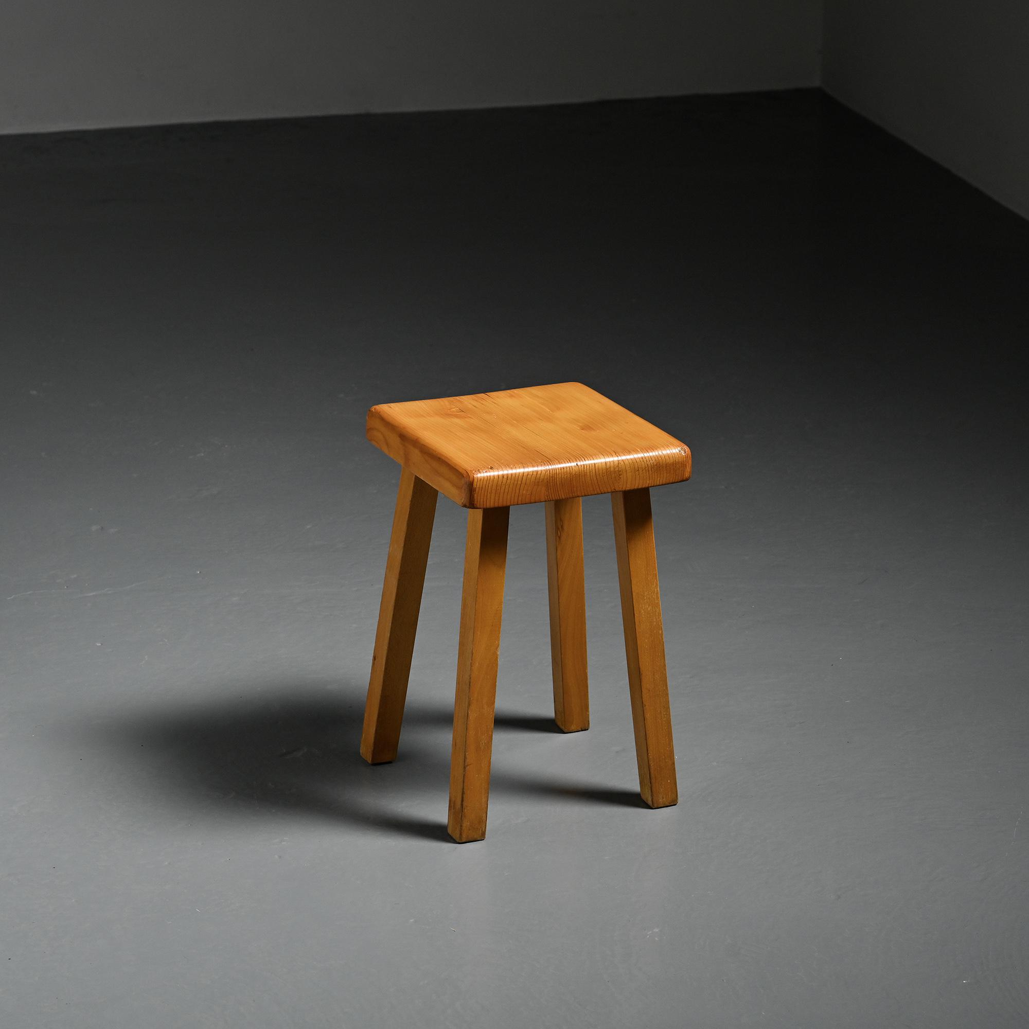 Tabouret vintage par Charlotte Perriand, Les Arcs, France