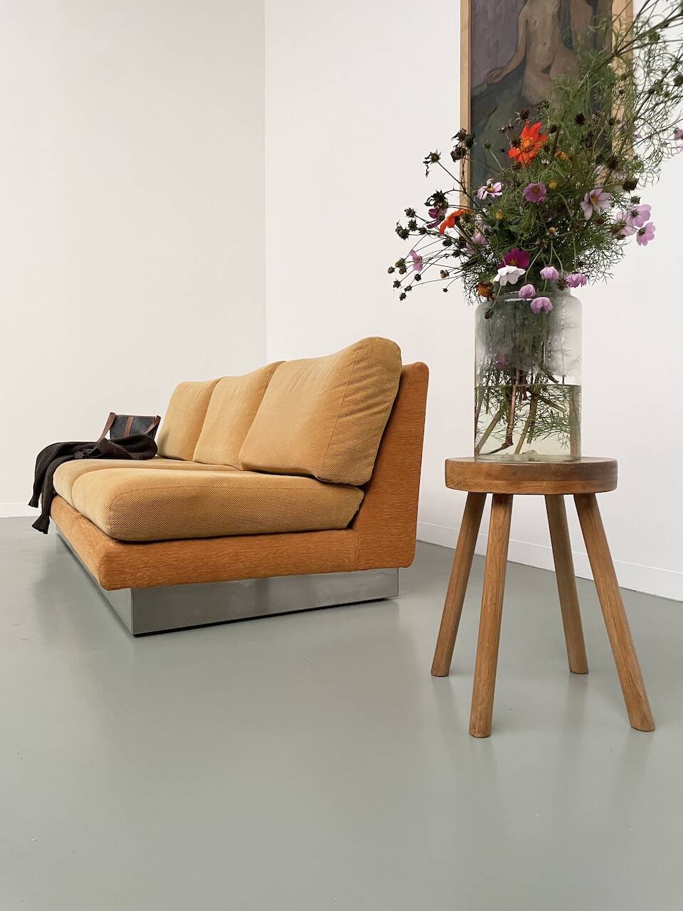 Jacques Charpentier 3-seater stainless steel sofa