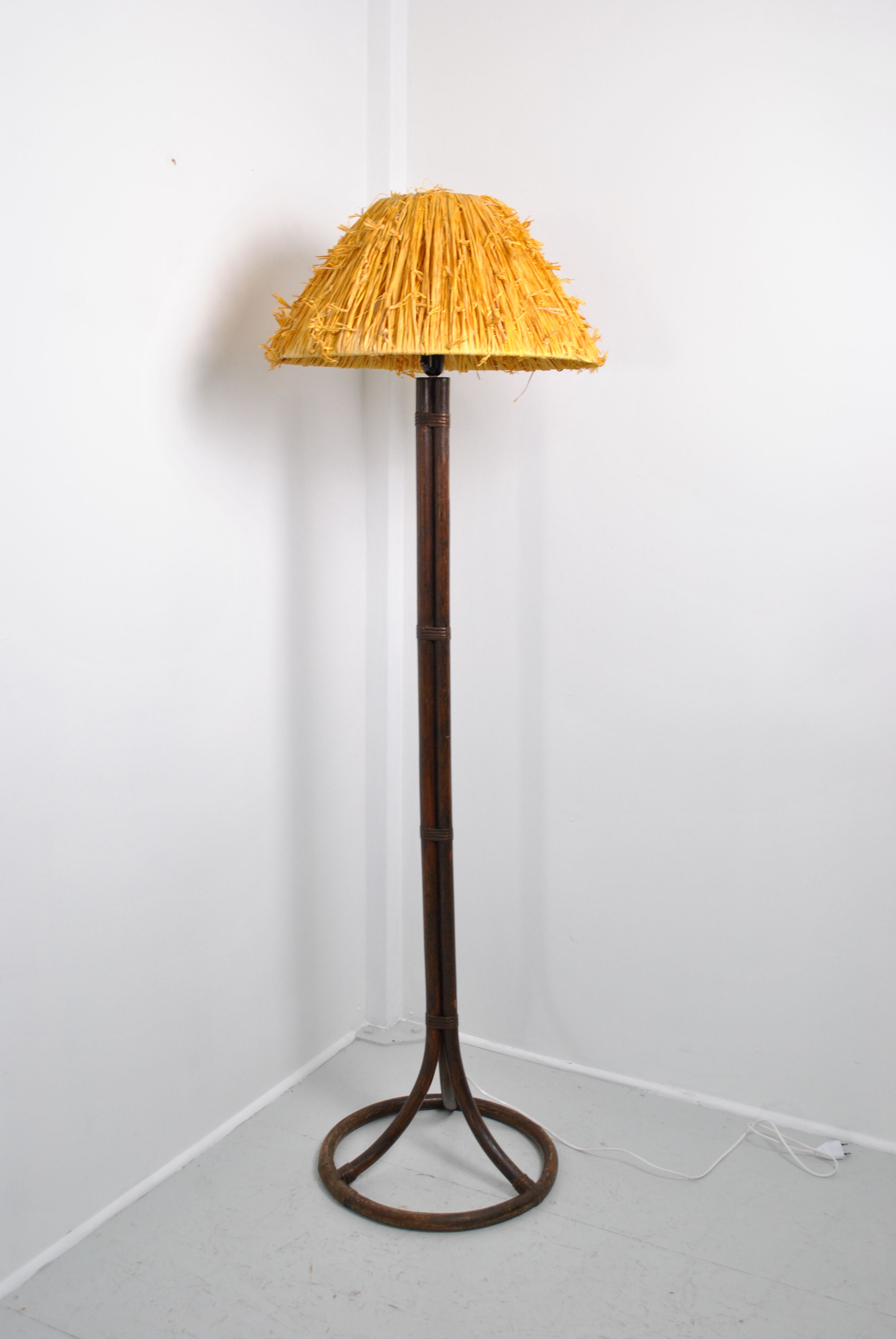Rattan floor lamp 1970