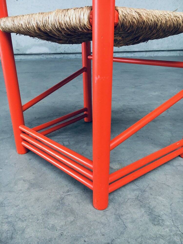 Austrian Folk Art Rush Side Chair, 1970s