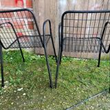 Paire Fauteuil Ancien EMU RIO Métal Noir Vintage