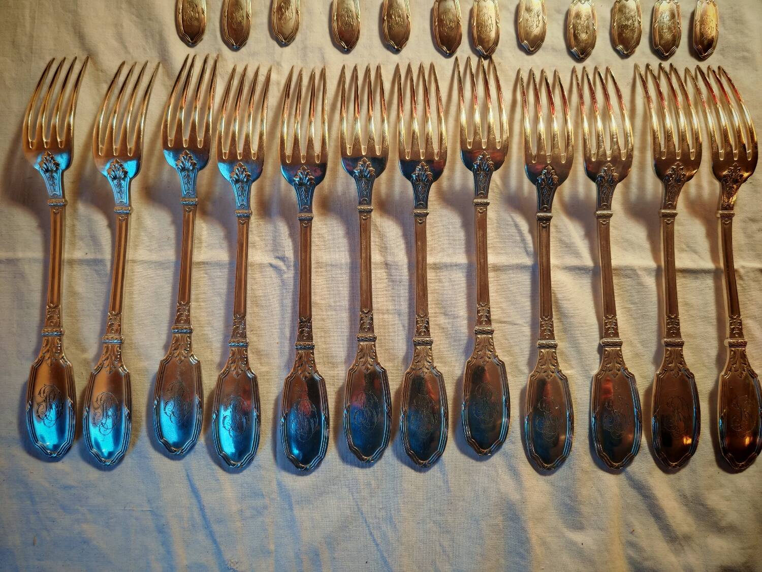 Silver-plated cutlery set, 1900