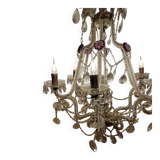 Lustre à pampilles en cristal ancien