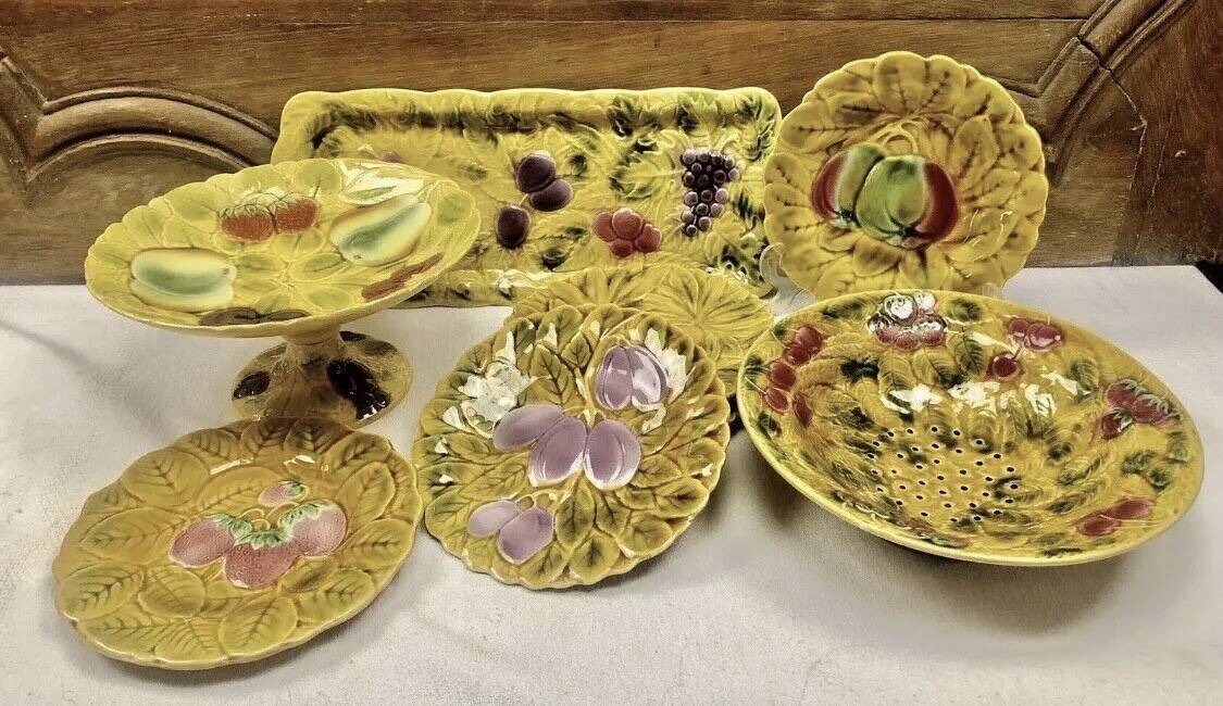 mounted plate cake dish fruit slushie Sarreguemines