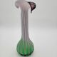 Murano glass vase "Jack in the Pulpit" green and purple