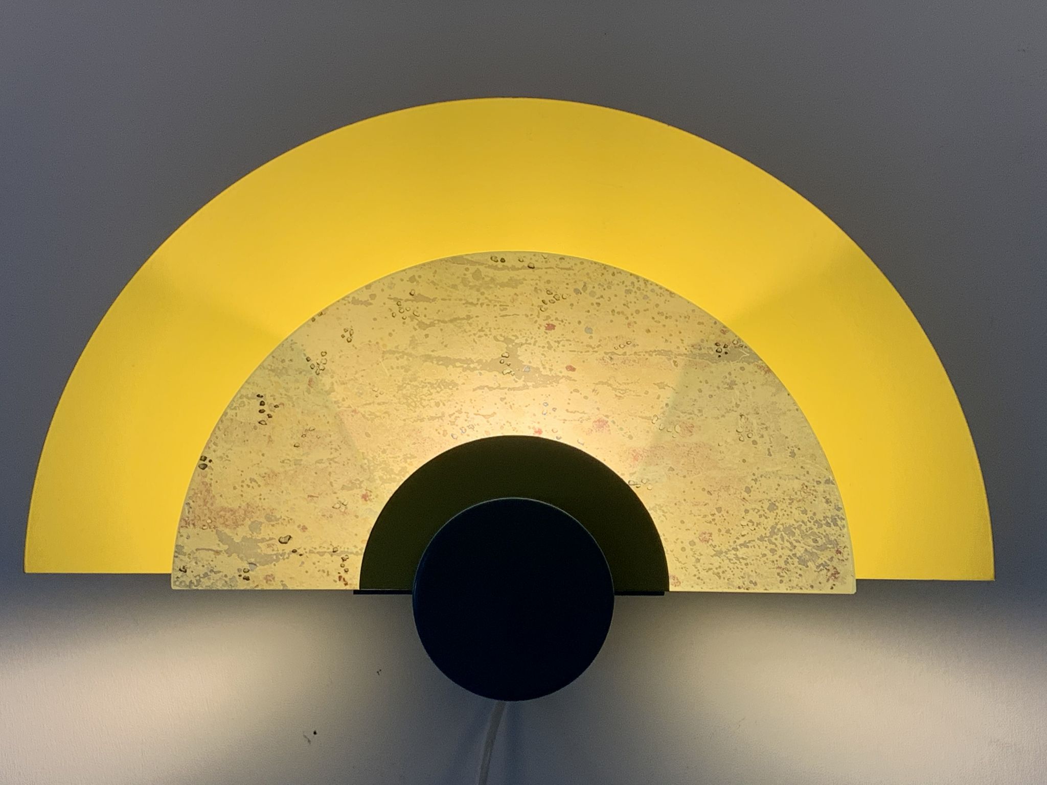 Colorful metal and glass wall light  Arlus 1980