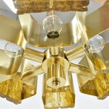 Mid-century design brass and resin pendant, 1960s / Hungary