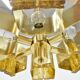 Mid-century design brass and resin pendant, 1960s / Hungary