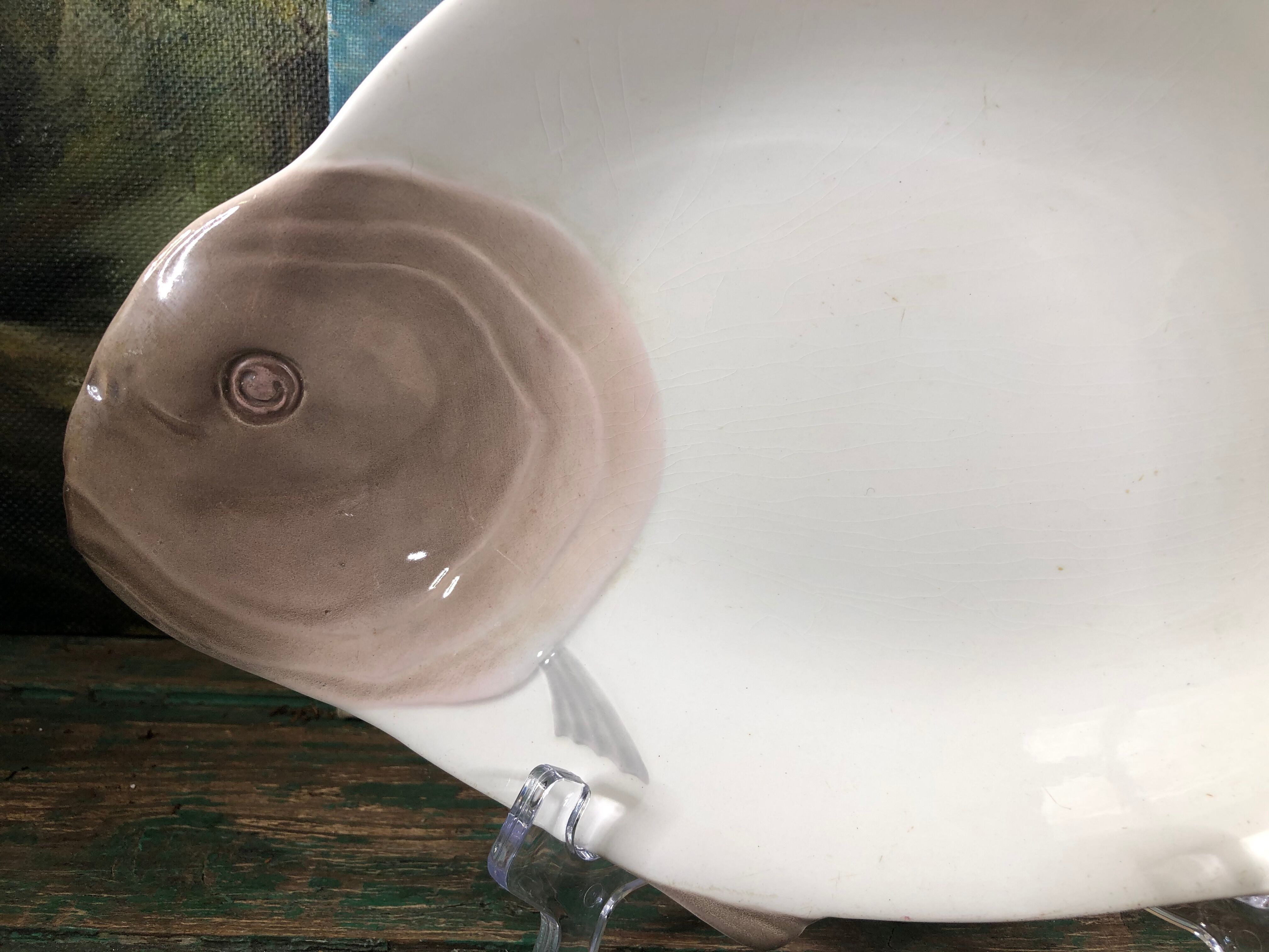 Fish-shaped dish Longwy 33cm