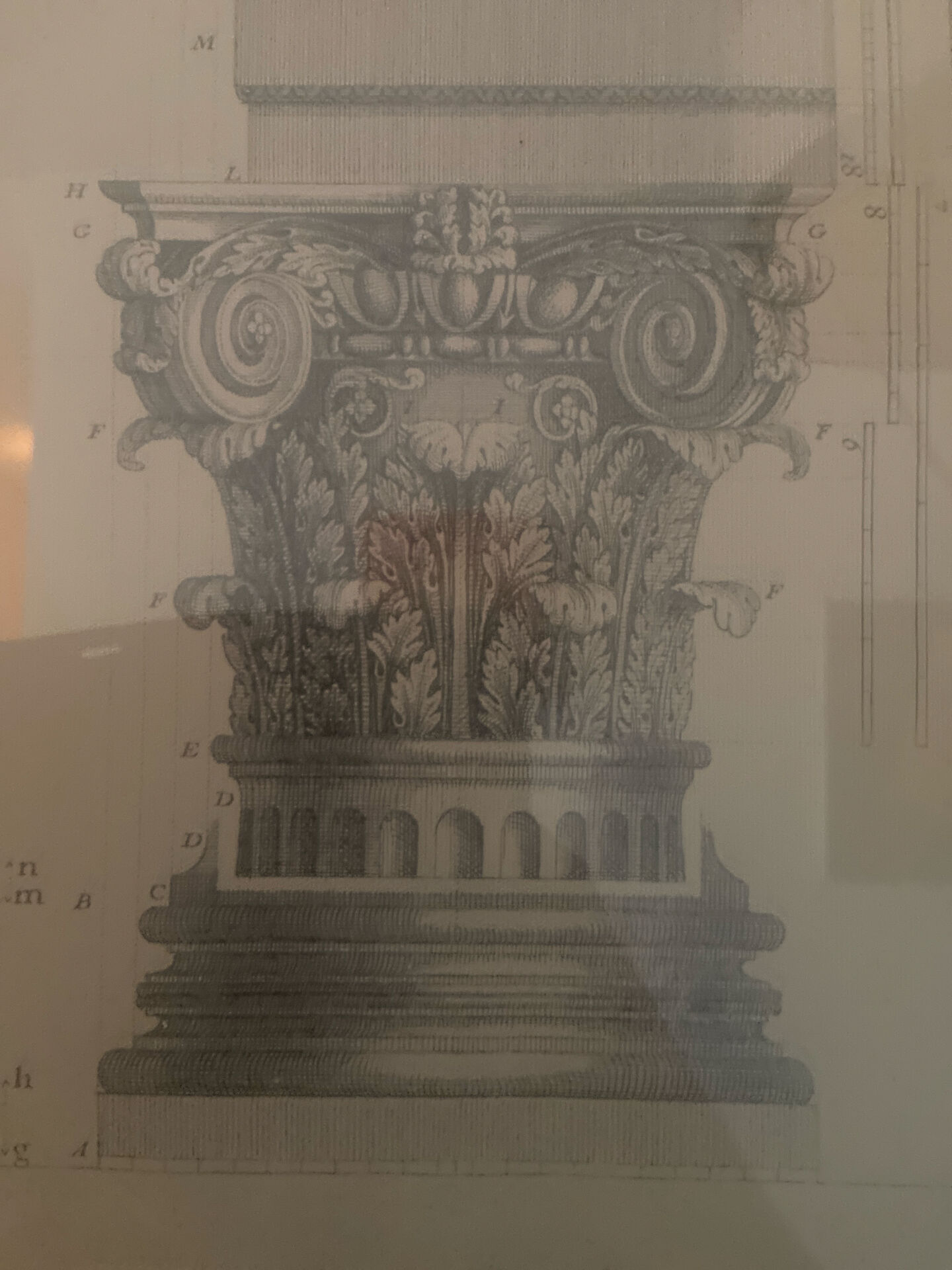 Gravure d’architecture ancienne — Chapiteau classique — Encadrement re