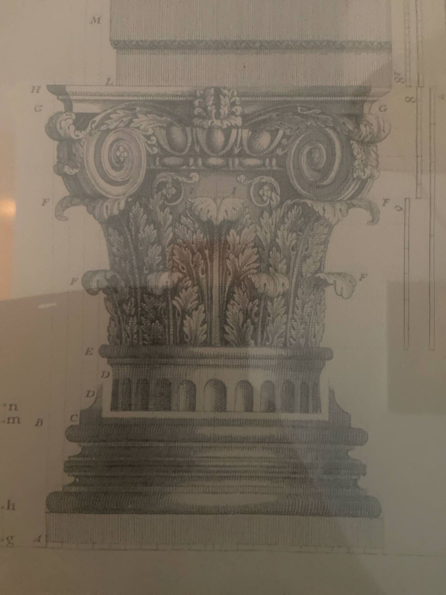 Gravure d’architecture ancienne — Chapiteau classique — Encadrement re