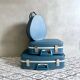 Vintage suitcase set Air France stewardess, cosmetic case, hard shell suitcase, hat box