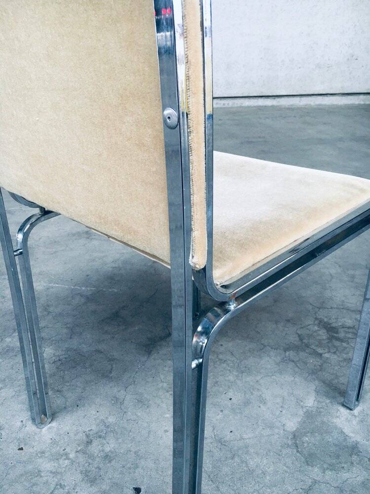 Italian Hollywood Regency Style Modernist Dining Chairs, 1970s, Set of 6