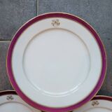 13 H and S monogram dessert plates