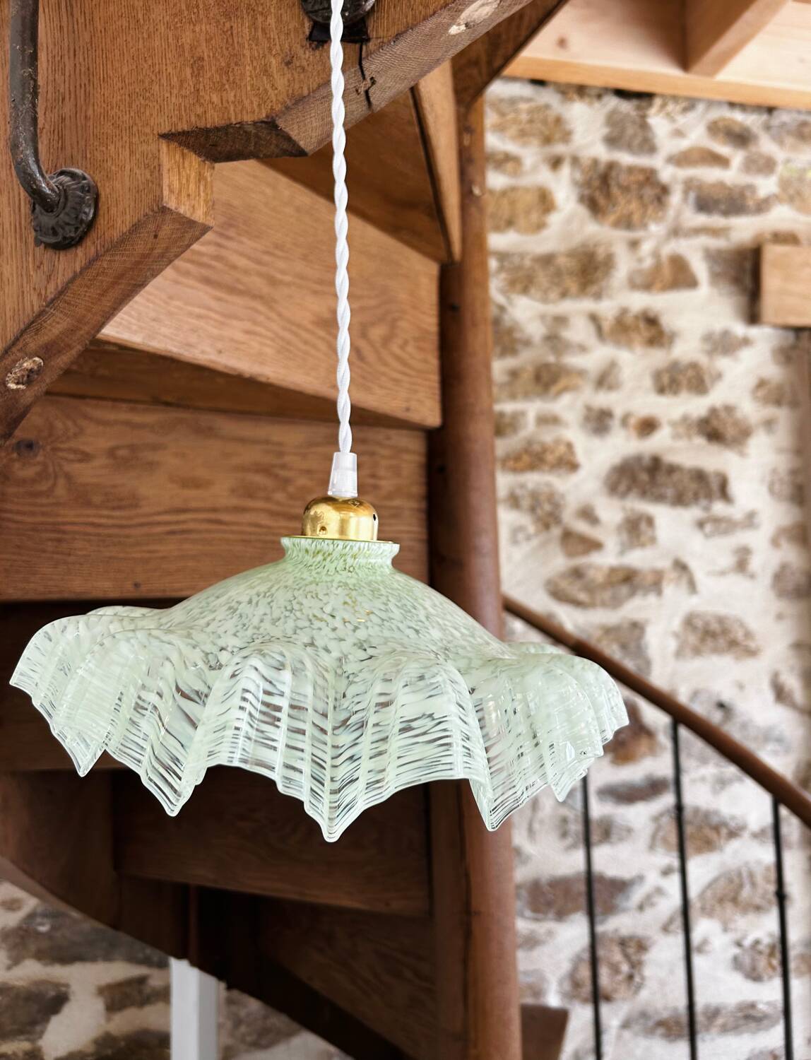 Suspension opaline vintage