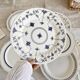 6 vintage mismatched blue and white porcelain dinner plates - Lot J