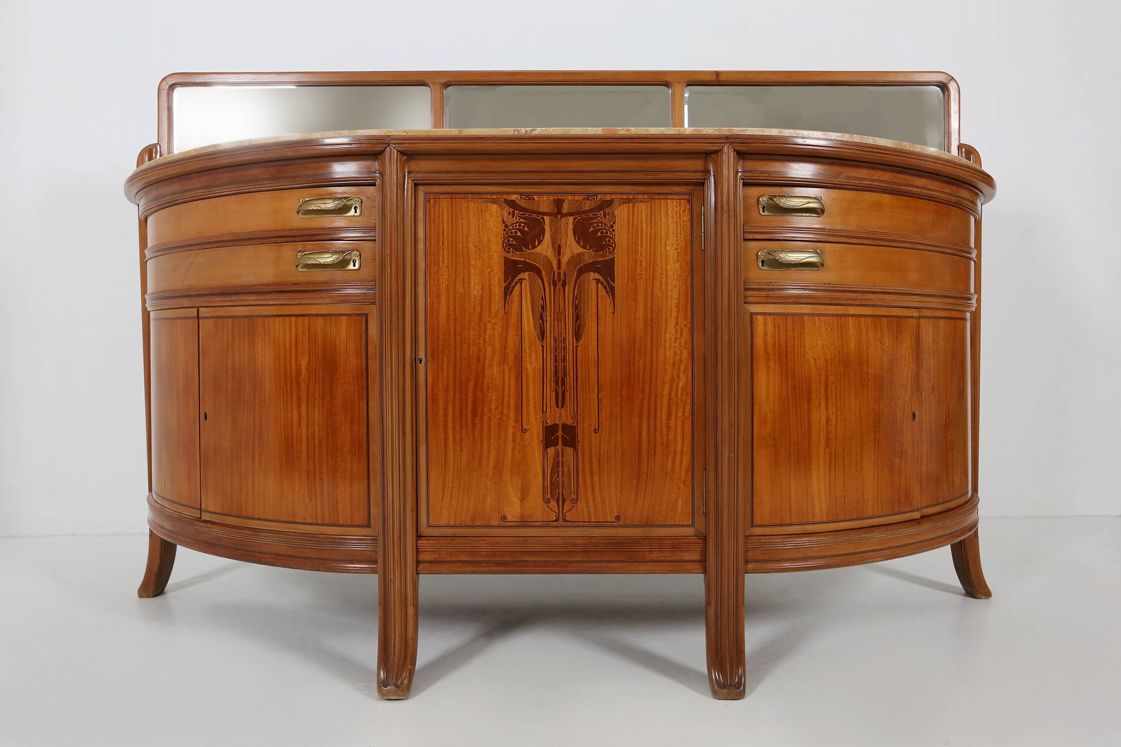 Exceptional hemisphere Art Nouveau Sideboard by Maurice Dufrene, France 1911