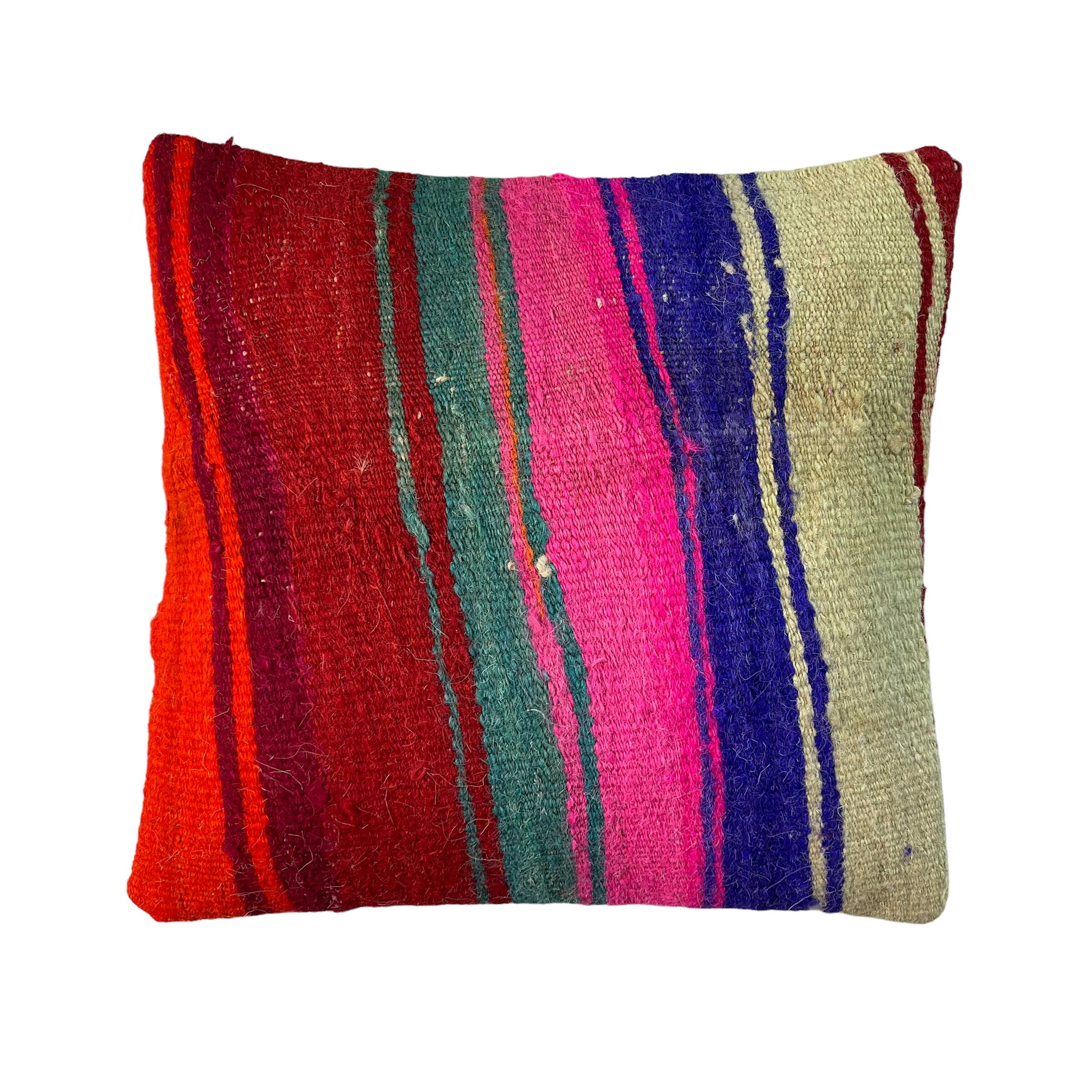 Housse de coussin kilim turc vintage, 40 x 40 cm