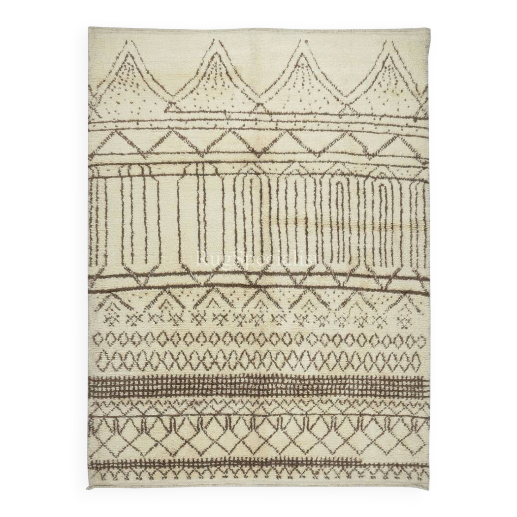 Moroccan Tulu Rug, 100% Natural Wool, Modern Handmade Carpet