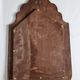 Oriental mirror in wood and hammered brass in the shape of an arch, plant decor, 52 cm