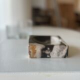 Symmetrical multicolored petrified wood soap dish