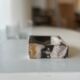 Symmetrical multicolored petrified wood soap dish