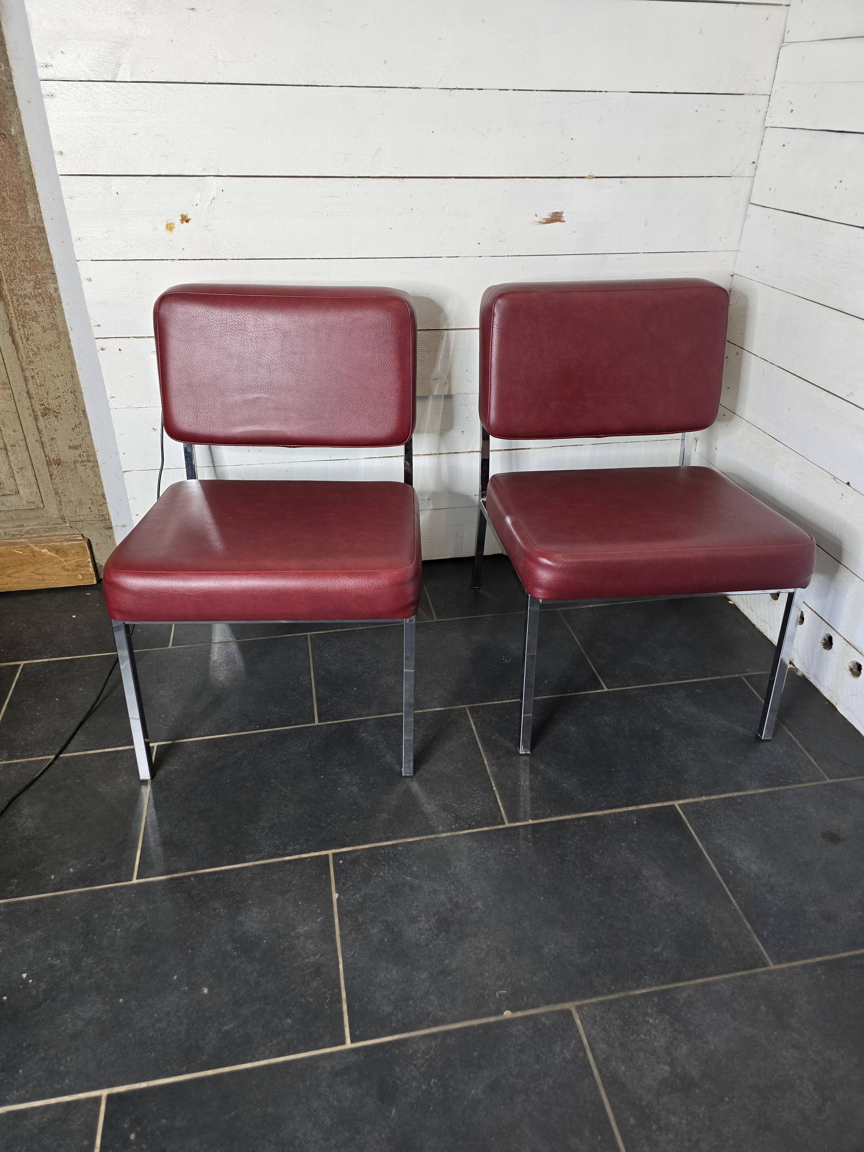 Pair of chrome footed armchairs from the 60s