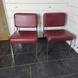 Pair of chrome footed armchairs from the 60s