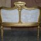 Louis XVI Napoléon III Bergère Canapé in gilded wood