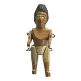 Painted wooden Indian figure, French brand Radiguet, vintage toy.