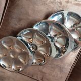 Set of 4 metal oyster plates