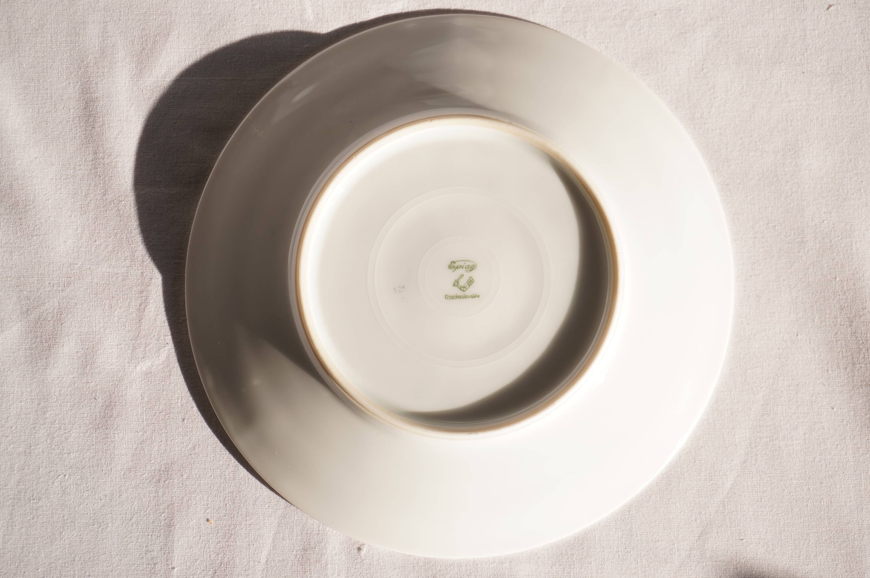 Set of 5 dessert plates with floral decoration, Epiag, Czechoslovakia