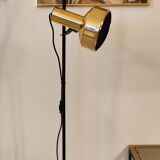 Black floor lamp is gold vintage 1980