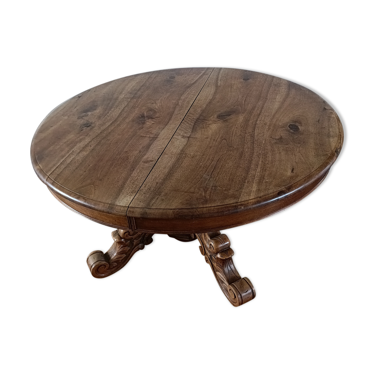 Oval dining room table early xxth walnut
