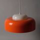 Fagerhults Belysning Pendant Lamp, Orange & White Acrylic, 1960s Space Age Design, Sweden