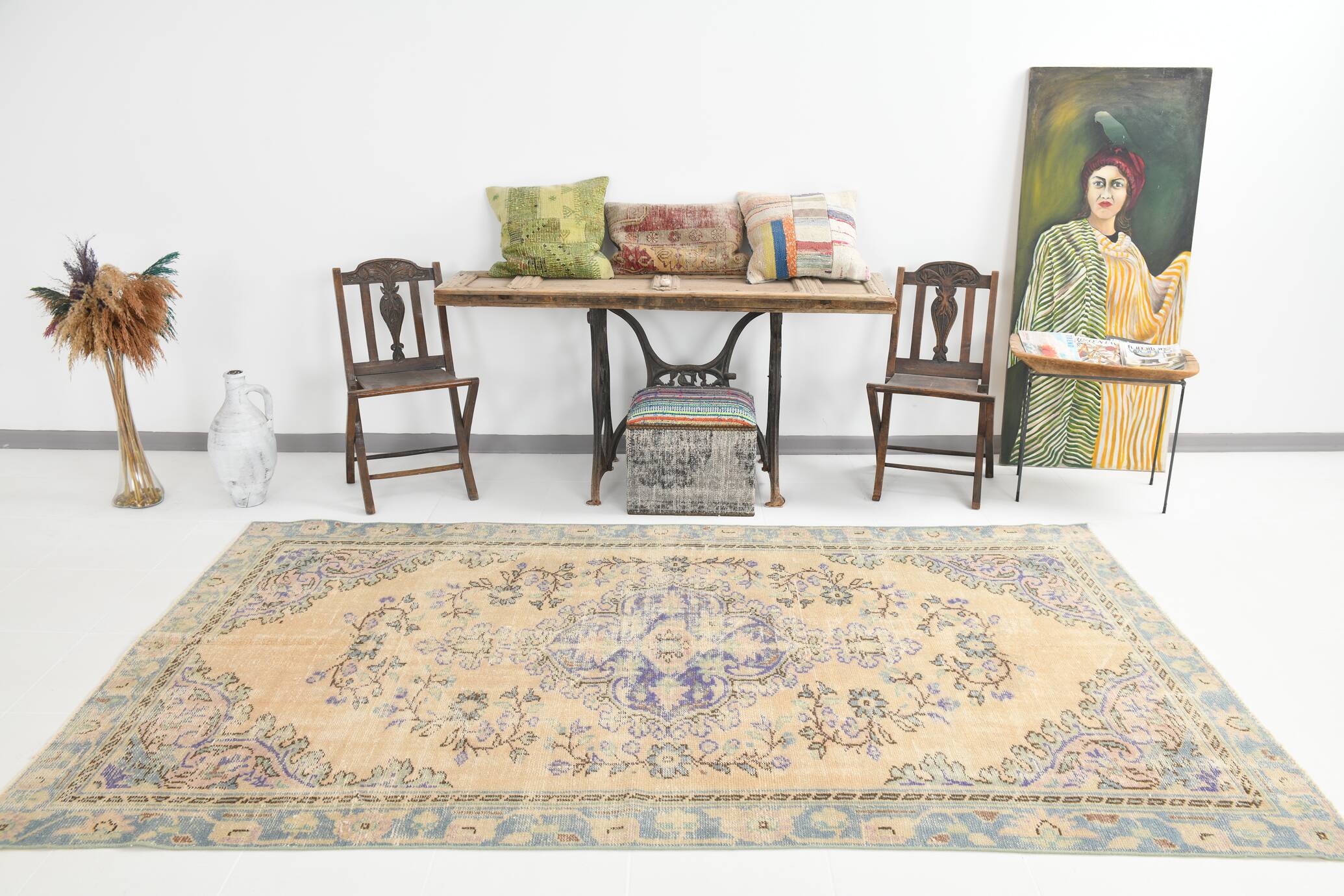 5x10 Rug For Living Room Long Wide Vintage Rug, 168x296Cm SK 3796