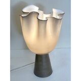 Lampe de table contemporaine en verre de style Murano beige laiteux