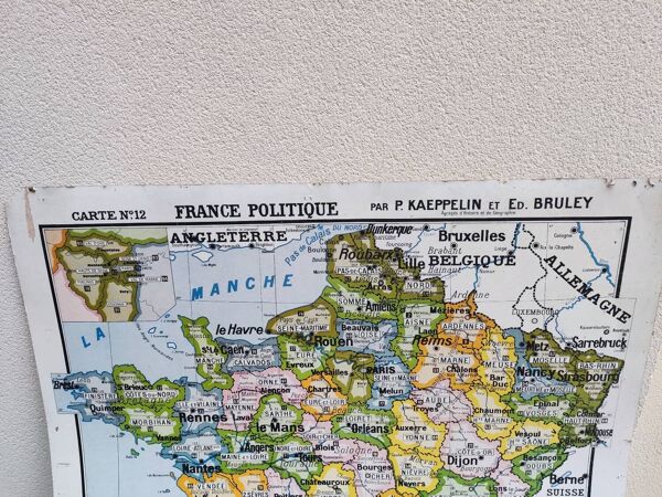 Carte politique de France vintage