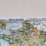 Vintage political map of France