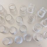 19 granite and frosted effect glasses, white and gold, 50s-60s