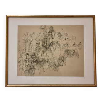 Vintage impression after a work by Raoul Dufy – Orchestra - 45 x 36 cm