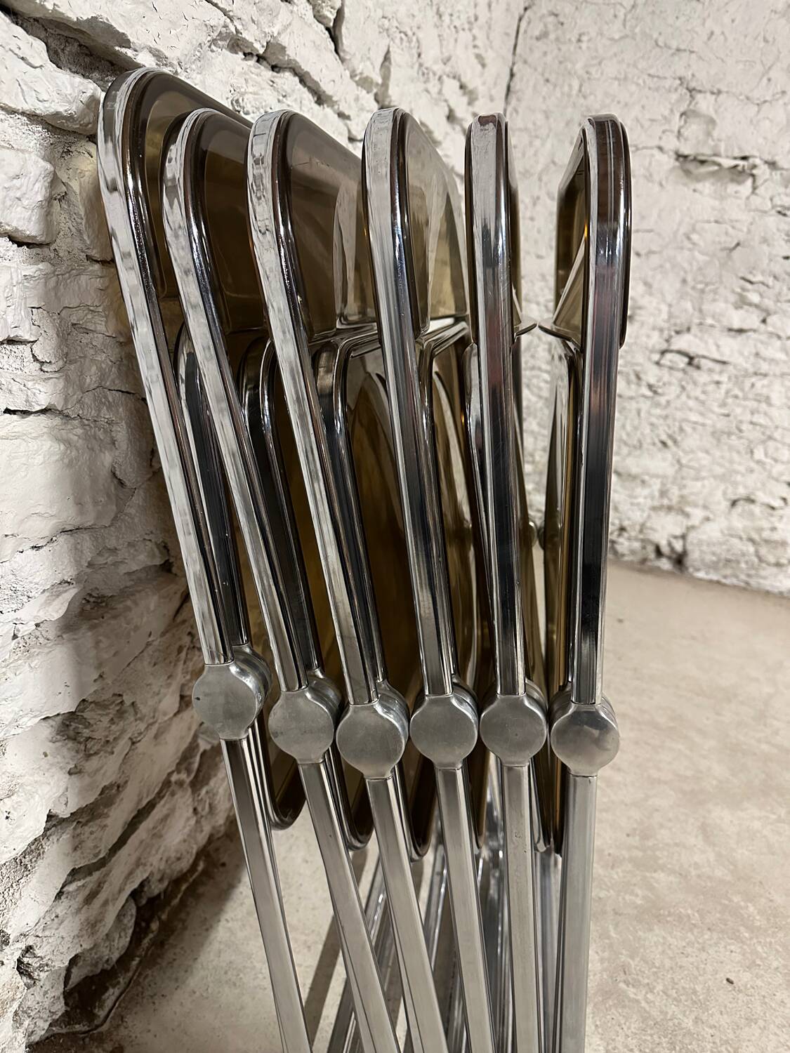 6 Plia chairs by Giancarlo Piretti for Castelli 1970