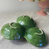 Cabbage leaf serving dish in majolica