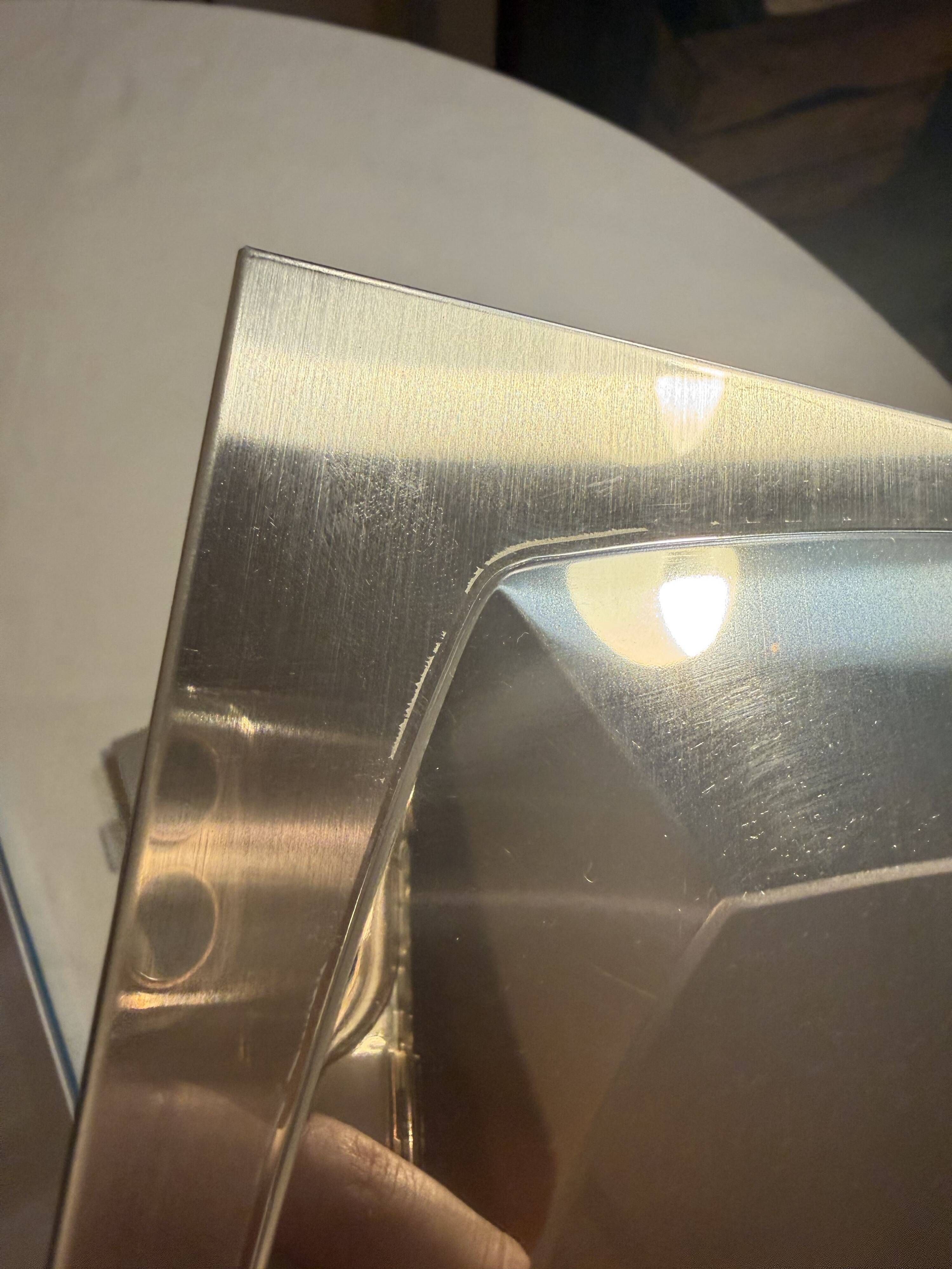 Set of 6 Space Age wall plaques, made of metal, geometric patterns.