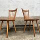 Set of 4 vintage beech bistro chairs – compass legs