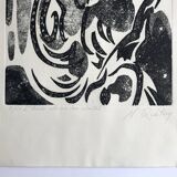 Nicole quétin, the grass lights up its lights, c. 1990. etching signed in pencil