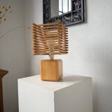 Constructivist wooden table lamp