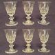 6 antique crystal shot glasses