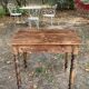 Farmhouse table 80x59cm XIXth century wooden with drawer